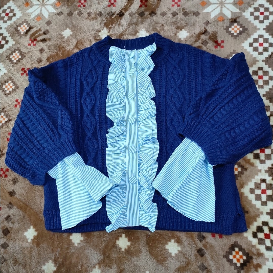  nugu frill layerd wool cardigan レディースのトップス(カーディガン)の商品写真