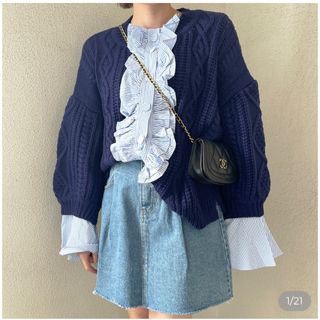  nugu frill layerd wool cardigan(カーディガン)