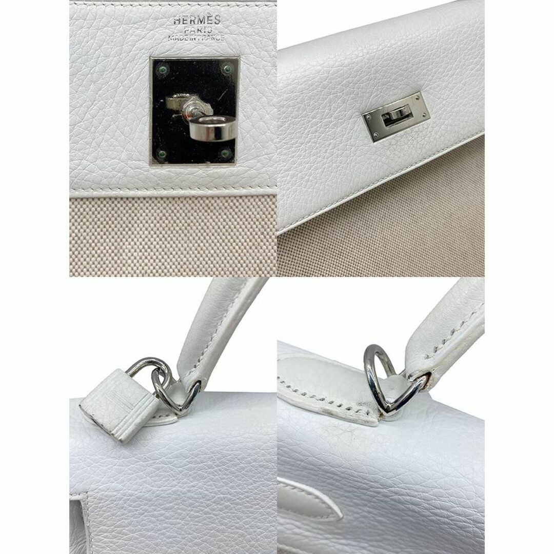 Hermes(エルメス)のHERMES　エルメス ケリー32 トリヨンクレマンス/トワル　白　ホワイト　シルバー金具　2WAYハンド ショルダーバッグ G刻印（2003年） Kelly レディース レディースのバッグ(ショルダーバッグ)の商品写真