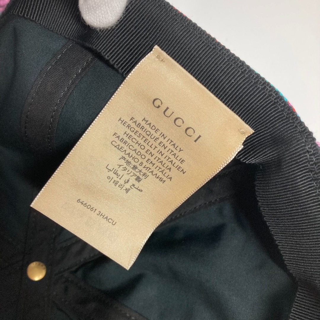 Gucci(グッチ)のグッチ GUCCI フローラル プリント 花柄 646061 GUCCI× KEN SCOTT ケンスコット 帽子 キャップ帽 ベースボール キャップ コットン ブラック×マルチカラー レディースの帽子(キャップ)の商品写真