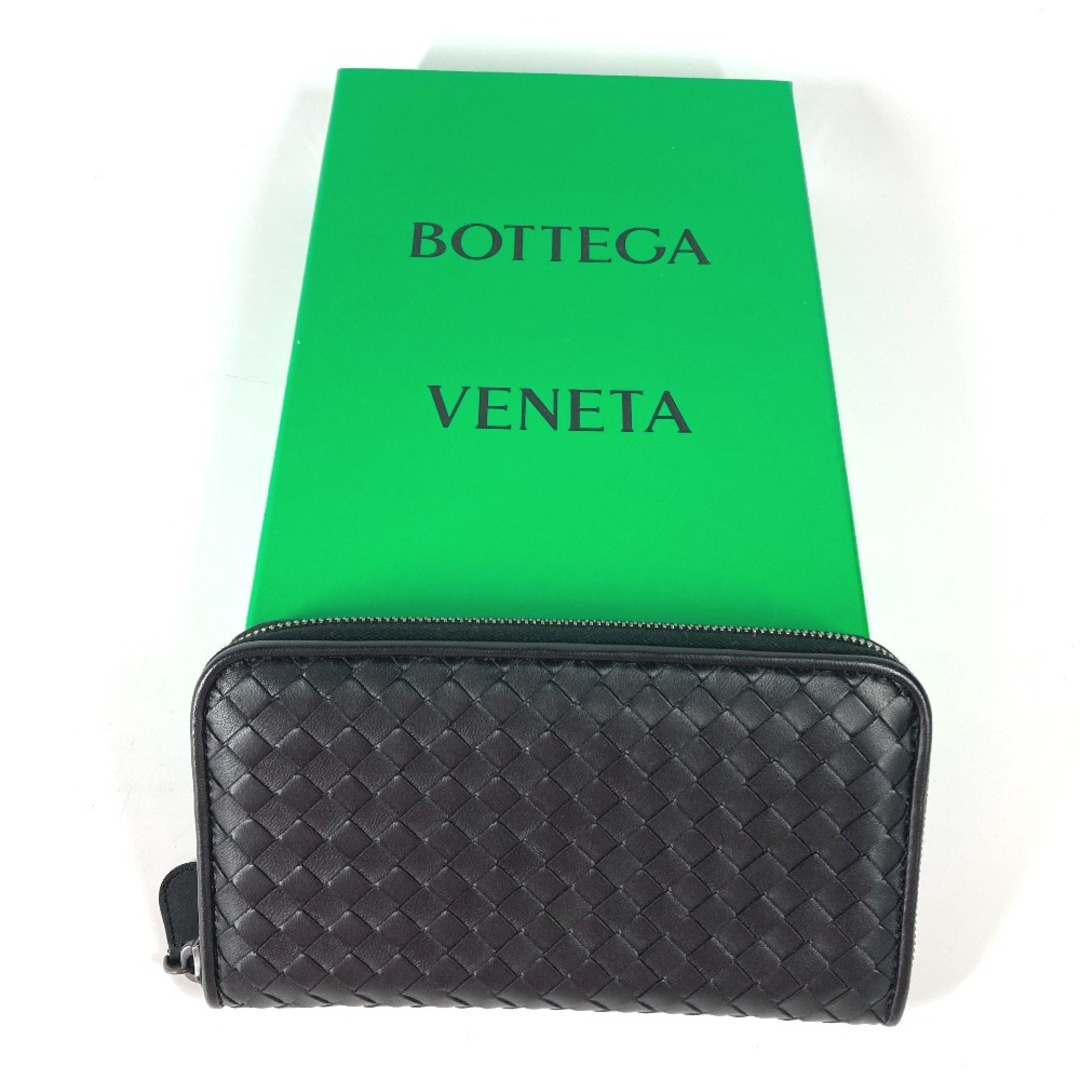 Bottega Veneta(ボッテガヴェネタ)のボッテガヴェネタ BOTTEGA VENETA イントレチャート ロングウォレット ラウンドファスナー 長財布 レザー ブラック 新品同様 レディースのファッション小物(財布)の商品写真