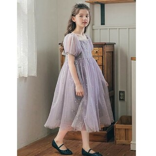 [美瑛屋] 子供ドレス 紫色 140(ドレス/フォーマル)