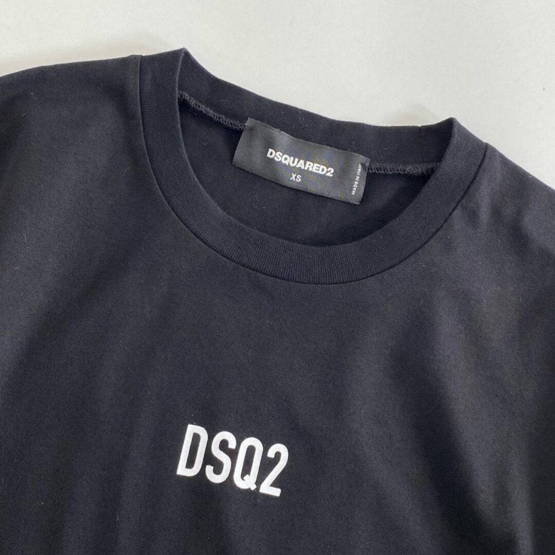 DSQUARED2(ディースクエアード)の55i27 《美品》 DSQUARED ディースクエアード DSQ2プリント Tシャツ サイズXS 165 ブラック メンズ 半袖 tee カットソー イタリア製 メンズのトップス(Tシャツ/カットソー(半袖/袖なし))の商品写真