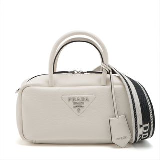 PRADA プラダ ロゴジャガード ベージュ ブラウン 茶 シルバー金具 キャンバス レザー BR3461 ハンドバッグ トートバッグ レディース 404303