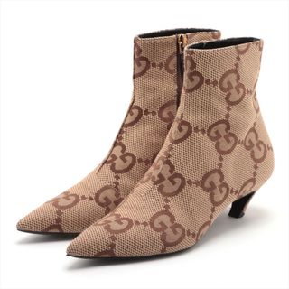 グッチ(Gucci)のグッチ GG キャンバス 34 ブラウン レディース ブーツ(ブーツ)