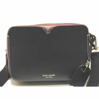 ケイトスペードニューヨーク(kate spade new york)の美品 Kate spade NEWYORK ケイトスペード ショルダーバッグ ☆ PXRUA488 ブラック ブラウン レザー カメラバッグ ▼ シト00/6B(ショルダーバッグ)