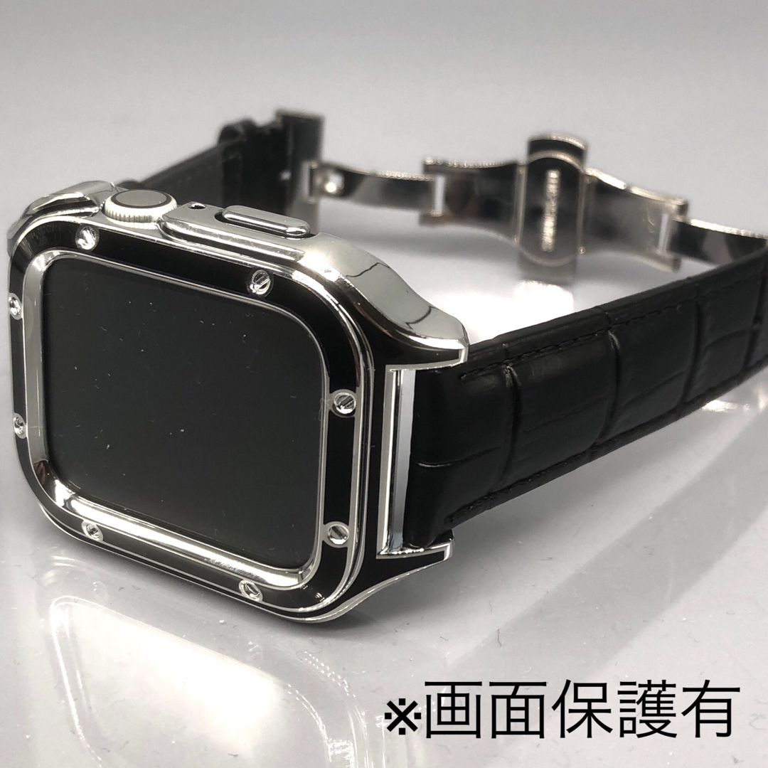 cb★アップルウォッチバンド　ケース　レザー 本革ベルト Apple Watch メンズの時計(レザーベルト)の商品写真