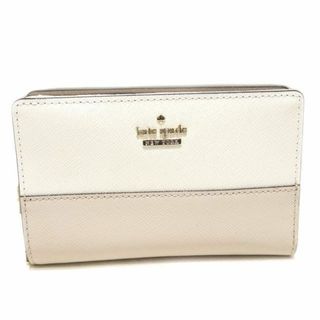 ケイトスペードニューヨーク(kate spade new york)の新品同様 Kate spade NEWYORK ケイトスペード 2つ折り 財布 バイカラー ☆ PWRU5844 ホワイト ピンクベージュ系 ▼ヨト00/6B(財布)