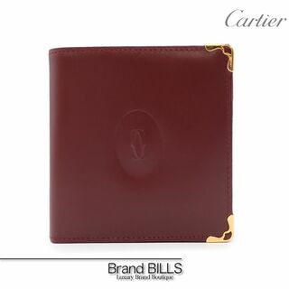 Cartier - 未使用品 カルティエ マストライン 二つ折り財布 L3000451 ボルドー ゴールド金具 レザー 男女兼用