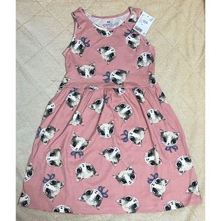 エイチアンドエム(H&M)の新品タグ付き☆ H＆Mワンピース 120 130 猫(ワンピース)