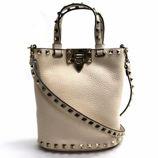 ヴァレンティノ(VALENTINO)のValentino ヴァレンチノ ロックスタッズ 2Wayショルダーバッグ ホワイト 4W2P0W31VSH.I16 レディース【中古】【美品】(ショルダーバッグ)