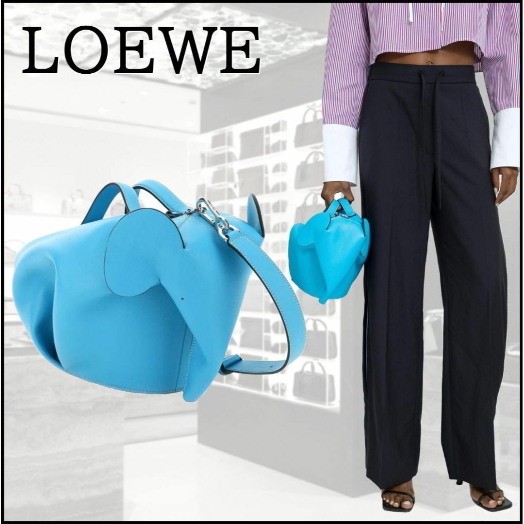 LOEWE(ロエベ)の入手困難 LOEWE ロエベ エレファント ショルダーバッグ ラージ シアン メンズのバッグ(ショルダーバッグ)の商品写真