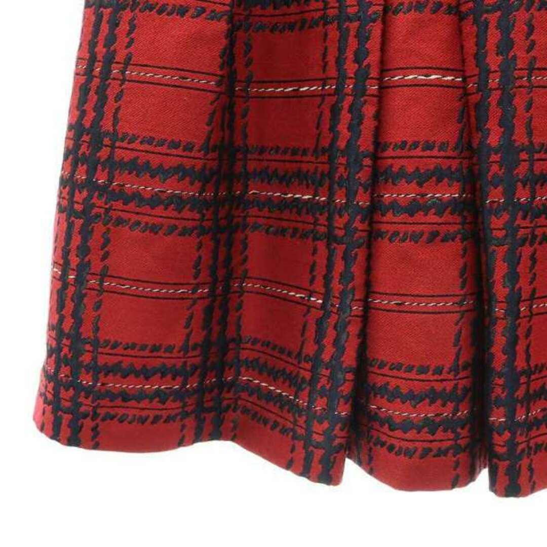 ANAYI(アナイ)のANAYI チェック柄タックフレアスカート ロング ミモレ 36 S 赤 レディースのスカート(ロングスカート)の商品写真