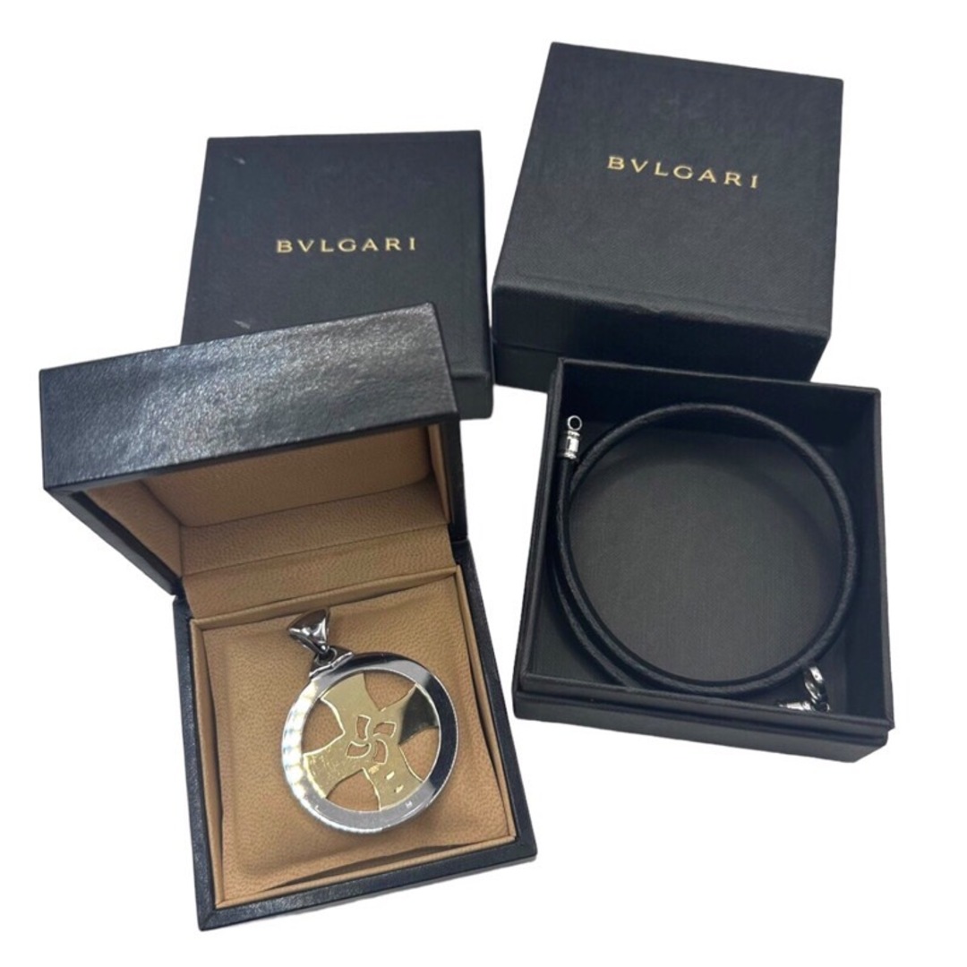 BVLGARI(ブルガリ)の　ブルガリ BVLGARI トンドクロス レザーチョーカー 750YG/SS ジュエリー レディースのアクセサリー(その他)の商品写真