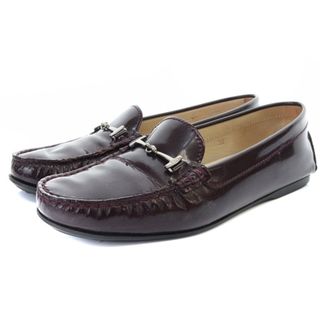 トッズ(TOD'S)のトッズ エナメル ドライビングシューズ ローファー 38 25cm 紫(ローファー/革靴)