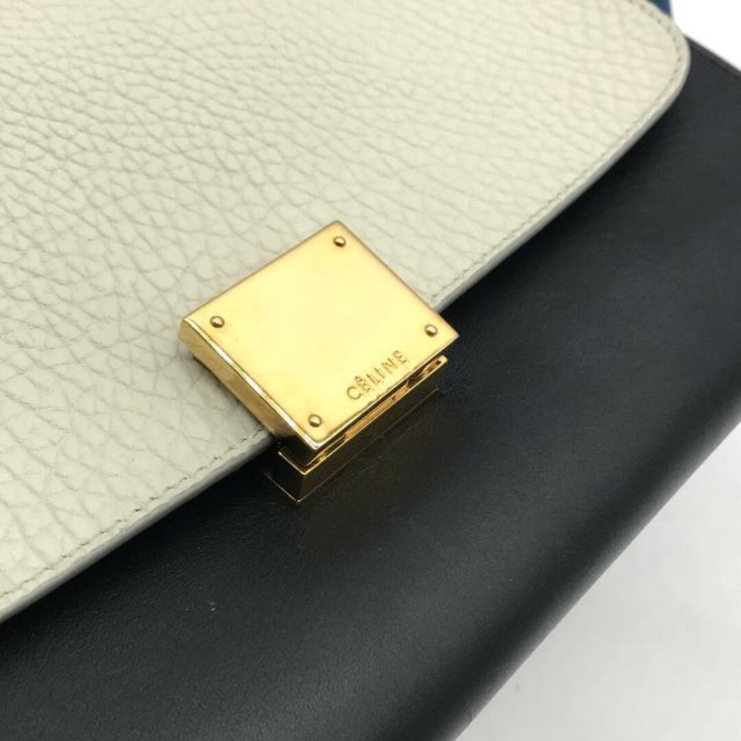 celine(セリーヌ)の美品 CELINE セリーヌ トラペーズ レザー 2WAY ハンド バッグ ブルー|ブラック|ホワイト k1118 レディースのバッグ(ハンドバッグ)の商品写真