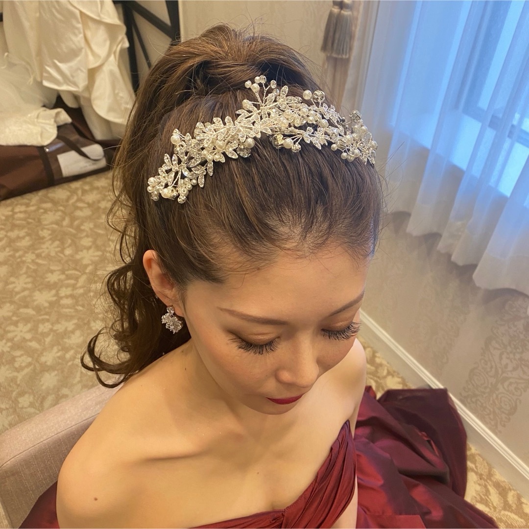 [美品] Bride Me HD-122 ヘアアクセサリー ハンドメイドのアクセサリー(ヘアアクセサリー)の商品写真