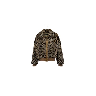 Recent Piece leopard fur jacket リセントピース ファージャケット レオパード ラビット サイズ9BR レディース ヴィンテージ 8(毛皮/ファーコート)