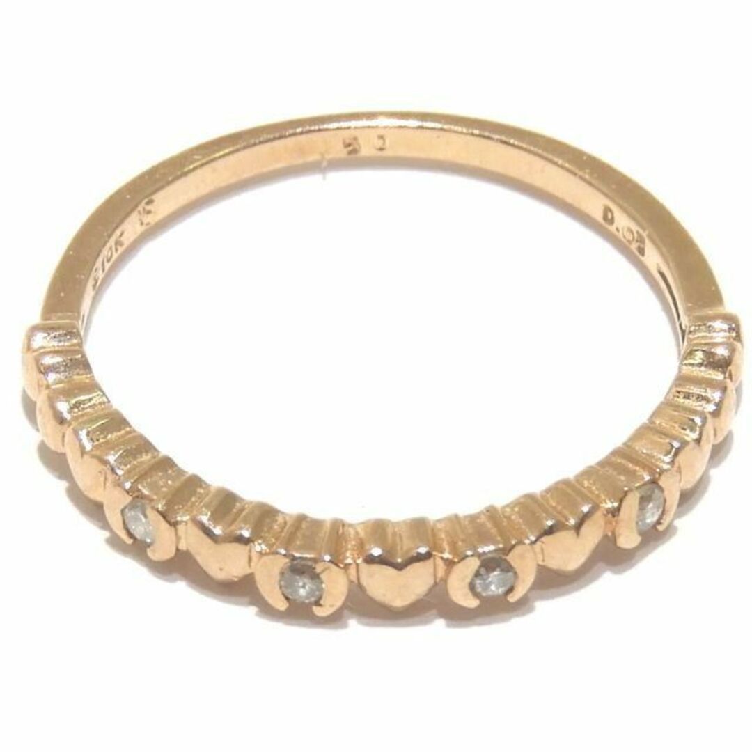 FolliFollie フォリフォリ レディース リング 10K ピンクゴールド 4Pダイヤモンド 0.05ct ☆ #10 ハートデザイン 指輪 アクセサリー ▼6B レディースのアクセサリー(リング(指輪))の商品写真