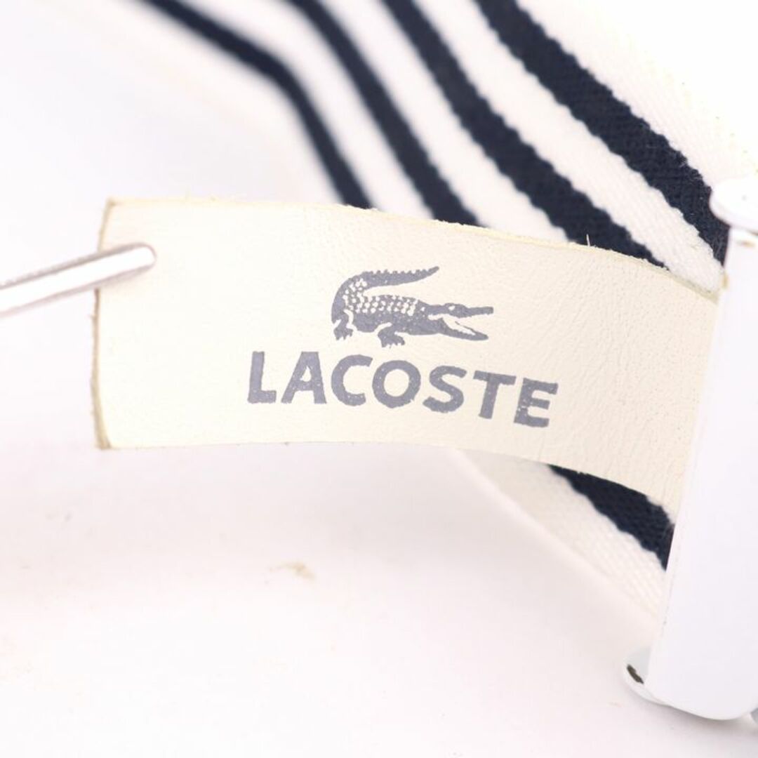 LACOSTE(ラコステ)のラコステ ベルト ロゴバックル フリーサイズ 穴無し ブランド 小物 メンズ ホワイト LACOSTE メンズのファッション小物(ベルト)の商品写真