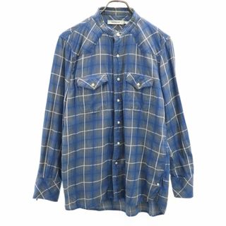 ノンネイティブ(nonnative)のノンネイティブ 日本製 チェック柄 長袖 スタンドカラー ウエスタンシャツ 1 ブルー系 nonnative メンズ 古着 【240222】(シャツ)