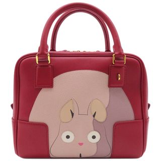 ロエベ(LOEWE)のロエベ LOEWE 2WAYバッグ ジブリコラボ アマソナ 19 坊ネズミ レザー レッド ゴールド金具 赤 千と千尋の神隠し  A039N10X06 【保存袋】【中古】(ショルダーバッグ)