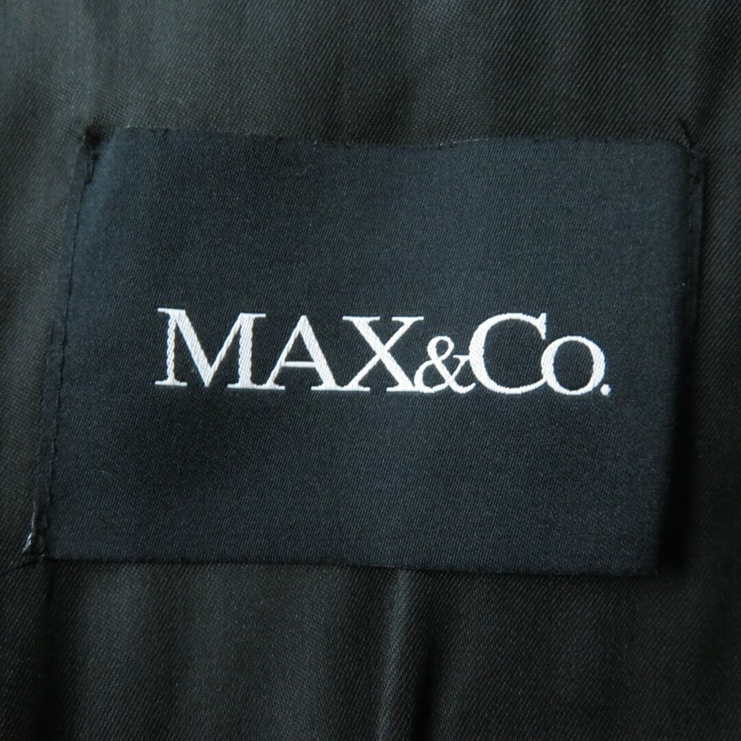 Max & Co.(マックスアンドコー)の極美品☆正規品 Max&Co. マックスアンドコー ヘリンボーン柄 ダブルブレスト アルパカ×モヘア混 ウールコート ブラック×ホワイト 38　J07-st30329-541 レディースのジャケット/アウター(ロングコート)の商品写真