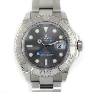 ロレックス(ROLEX)のロレックス Rolex 腕時計 オイスター パーペチュアル ヨットマスター 40 116622 デイト ルーレット刻印 サンレイ グレー文字盤 オイスターブレス プラチナ製 回転ベゼル PT985 オイスタースチール 自動巻き 【箱・保付き】 【中古】(腕時計(アナログ))