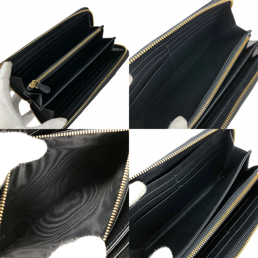 PRADA(プラダ)の【中古】 プラダ 長財布 1ML506 サフィアーノ ブラック NERO ラウンドファスナー リボン レディース 女性 PRADA レディースのファッション小物(財布)の商品写真