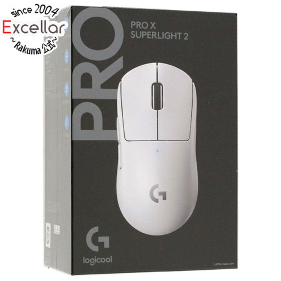 Logicool(ロジクール)のロジクール PRO X SUPERLIGHT 2 G-PPD-004WL-WH ホワイト 未使用 スマホ/家電/カメラのPC/タブレット(PC周辺機器)の商品写真