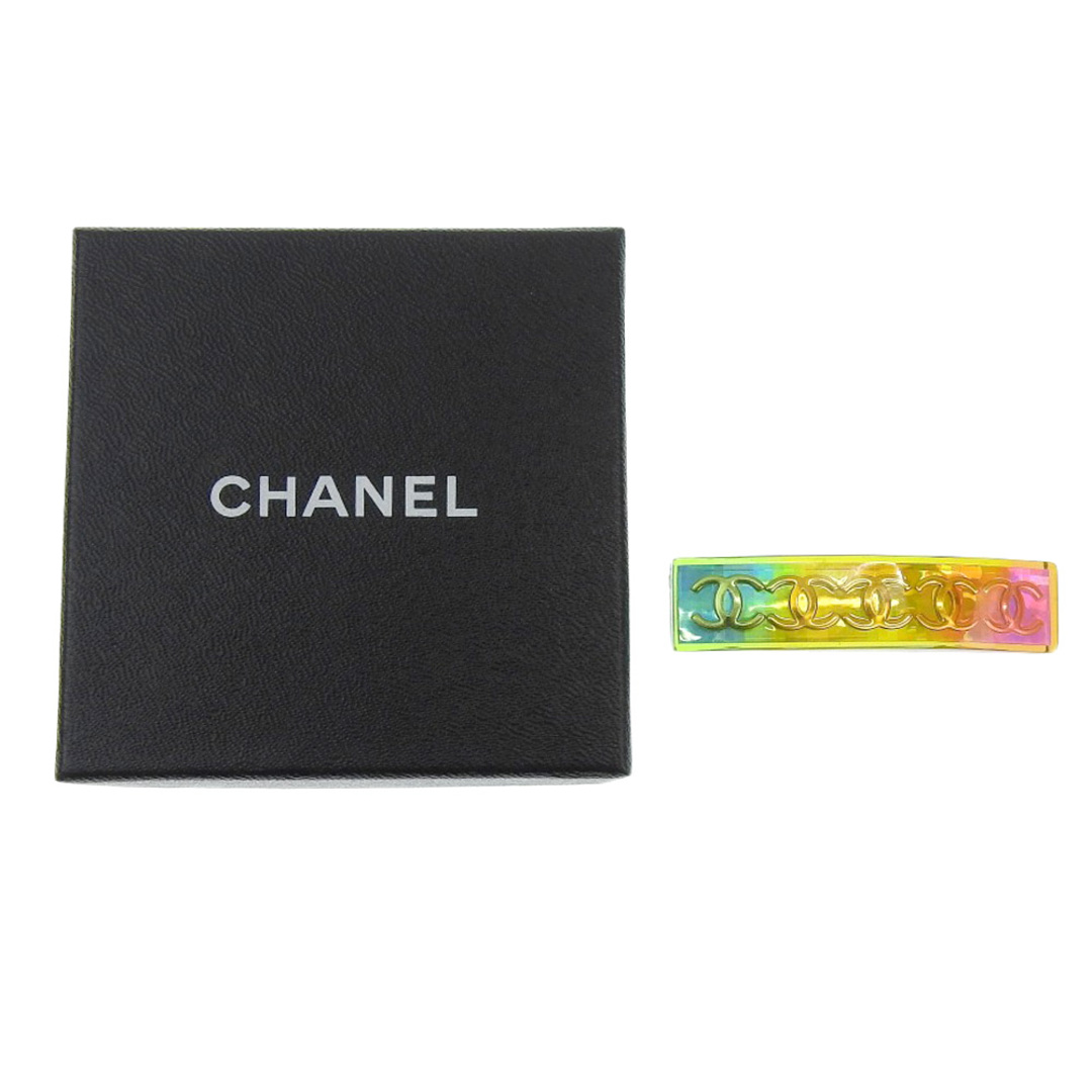 CHANEL(シャネル)の【CHANEL】シャネル ココマーク レインボー ヴィンテージ A08684 プラスチック×金メッキ マルチカラー 97P レディース バレッタ レディースのヘアアクセサリー(バレッタ/ヘアクリップ)の商品写真