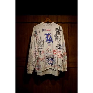 STUSSY - Old Stussy 総柄 有刺鉄線 波柄 ボーダーTシャツ 長袖