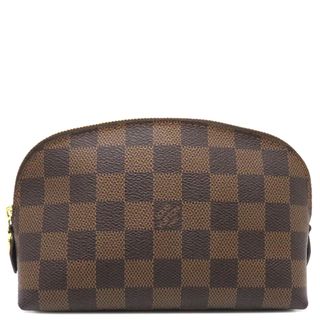 ルイヴィトン(LOUIS VUITTON)のルイヴィトン LOUIS VUITTON ポーチ ポシェット コスメティック PM ダミエキャンバス ダミエ ゴールド金具 茶 メイクポーチ 化粧ポーチ  N47516 CA0025【中古】(ポーチ)