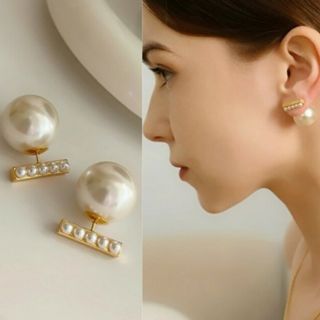 ◆インポートピアス◆ラスト1点要コメント◆2wayバックキャッチパールピアス(ピアス)