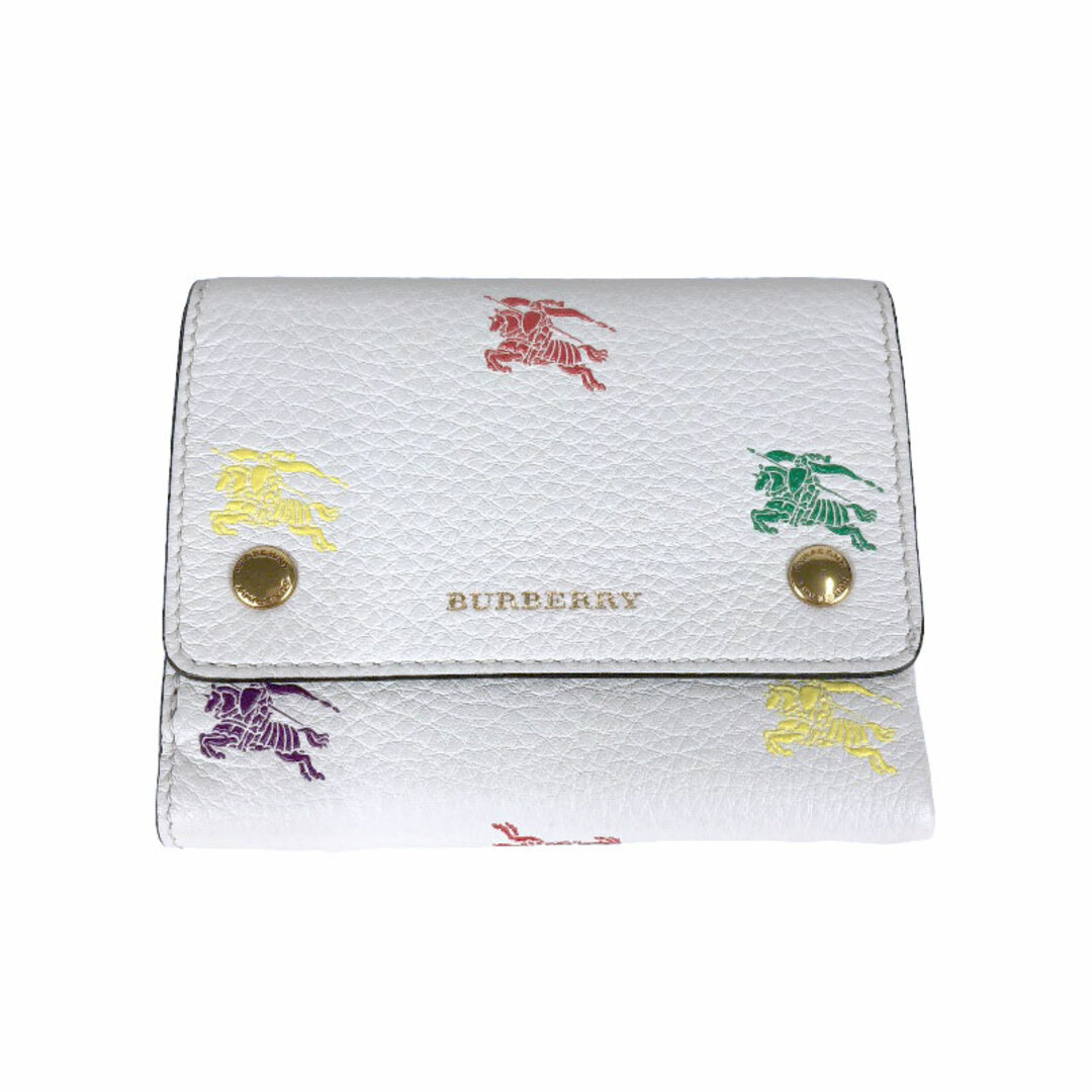 BURBERRY(バーバリー)の　バーバリー BURBERRY コンパクトウォレット 8005827 ホワイト　ゴールド金具 レザー レディース 三つ折り財布 レディースのファッション小物(財布)の商品写真