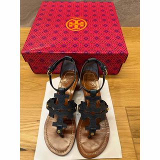 トリーバーチ(Tory Burch)のトリーバーチ　サンダル　ネイビー　サイズ6(サンダル)