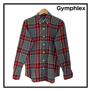 ジムフレックス(GYMPHLEX)のジムフレックス　フランネルチェックシャツ　グレー　メンズ　日本製　コットン　14(シャツ)