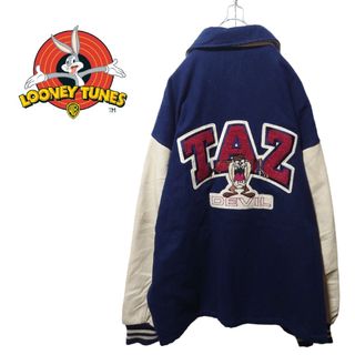 【Looney Tunes】90's オフィシャルレザー袖スタジャン S-362(スタジャン)