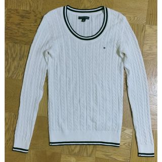 トミーヒルフィガー(TOMMY HILFIGER)の【新品・未使用】TOMMY HILFIGER セーター ホワイト XS  中国製(ニット/セーター)