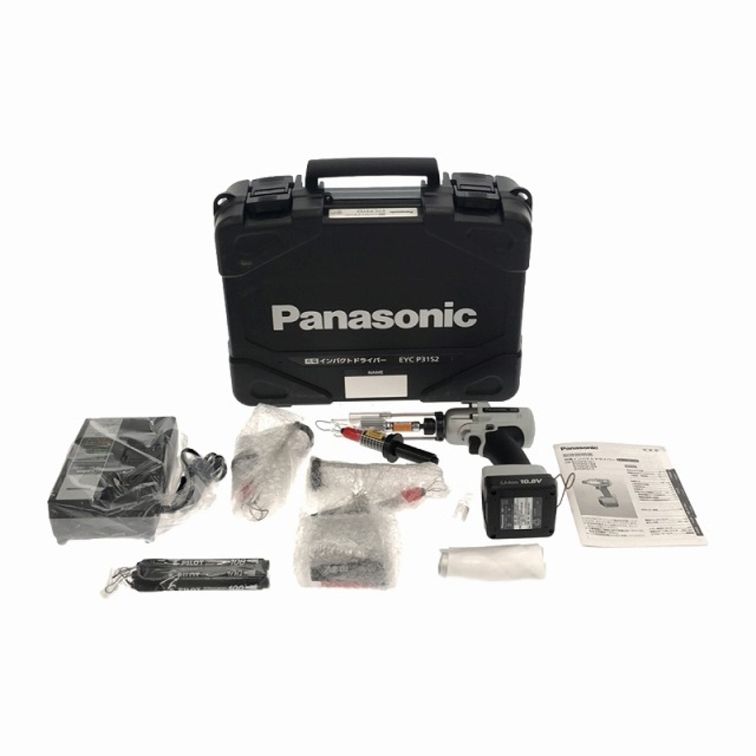 Panasonic(パナソニック)の☆未使用品☆Panasonic パナソニック 充電インパクトドライバ EYCP31S2 バッテリ2個(10.8V2.0Ah) 充電器 マーキングM8/M10/M12付 85576 自動車/バイクのバイク(工具)の商品写真