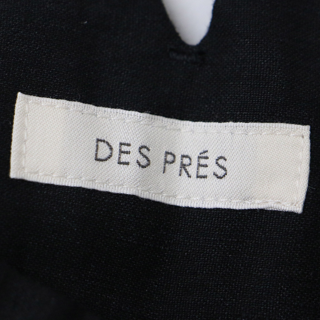 DES PRES(デプレ)の美品 DES PRES デプレ パンツ テーパードパンツ ブラック 黒 サイズ:32(5号) フロントタック ストレッチ リネン 麻 日本製 ブランド ボトムス ズボン【レディース】【中古】 レディースのパンツ(カジュアルパンツ)の商品写真