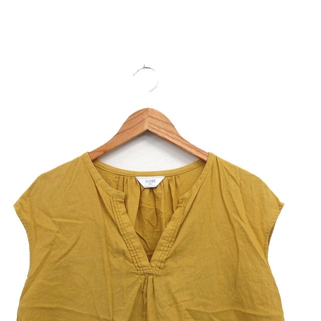 SLOBE IENA(スローブイエナ)のスローブ イエナ  カットソー Tシャツ 半袖 キーネック シンプル イエロー レディースのトップス(カットソー(半袖/袖なし))の商品写真