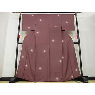 平和屋-こころ店■上質な小紋　草花文　蛍暈し　着丈164cm　裄丈63.5cm　正絹　逸品　A-ja5599(着物)