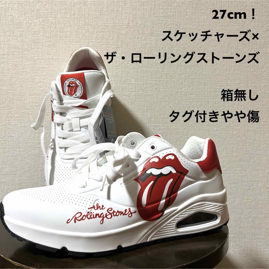 SKECHERS(スケッチャーズ)の27cm！スケッチャーズ×ザ・ローリングストーンズ 古着スニーカー箱無しタグ付き メンズの靴/シューズ(スニーカー)の商品写真