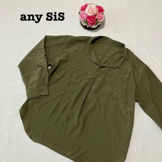 エニィスィス(anySiS)のエニィシィス レディース　ブラウス　シャツ　グリーン　カーキ2 Mサイズトップス(シャツ/ブラウス(長袖/七分))