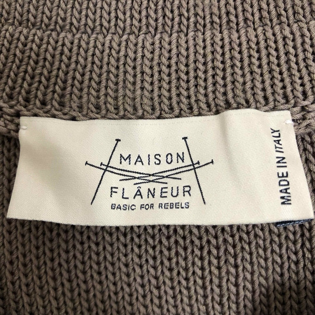 MAISON FLANEUR(メゾンフラネウール)の美品　MAISON FLANEUR ダメージ　ニットポロシャツ　サイズ48 メンズのトップス(ポロシャツ)の商品写真