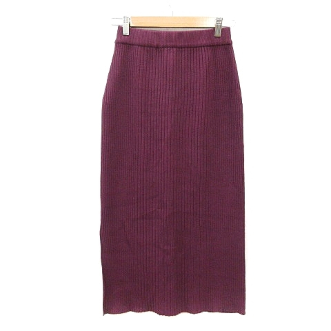 moussy(マウジー)のマウジー moussy タイトスカート ニット ロング 1 紫 パープル /MN レディースのスカート(ロングスカート)の商品写真