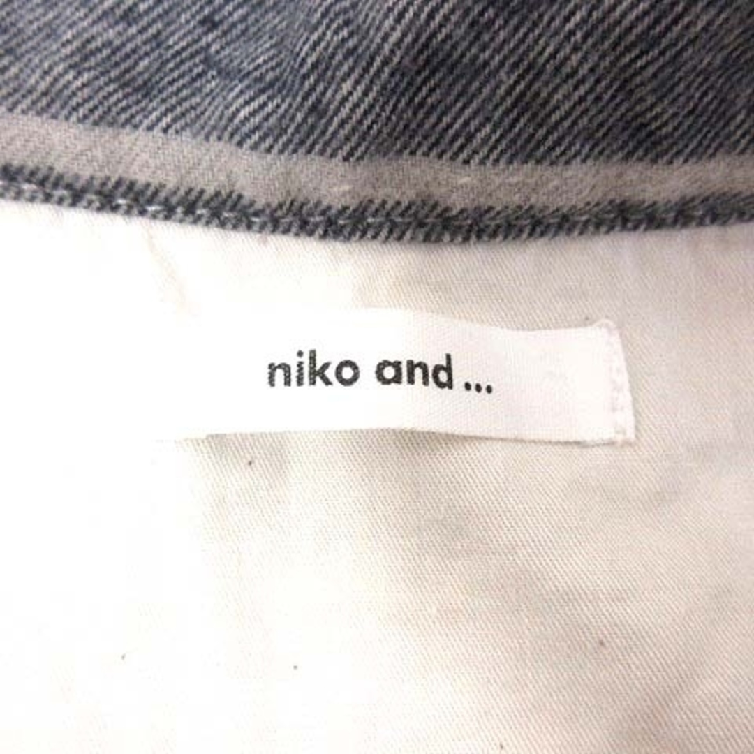 niko and...(ニコアンド)のNiko and.. シャツワンピース ひざ丈 ボーダー 紺 グレー ■MO レディースのワンピース(ひざ丈ワンピース)の商品写真