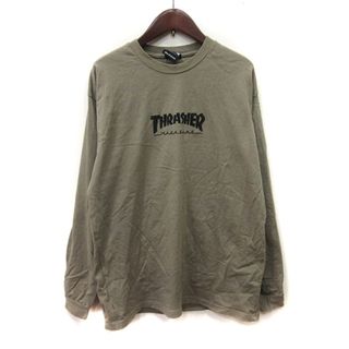 スラッシャー(THRASHER)のスラッシャー Tシャツ カットソー 長袖 M 緑 カーキ /YI(Tシャツ/カットソー(七分/長袖))