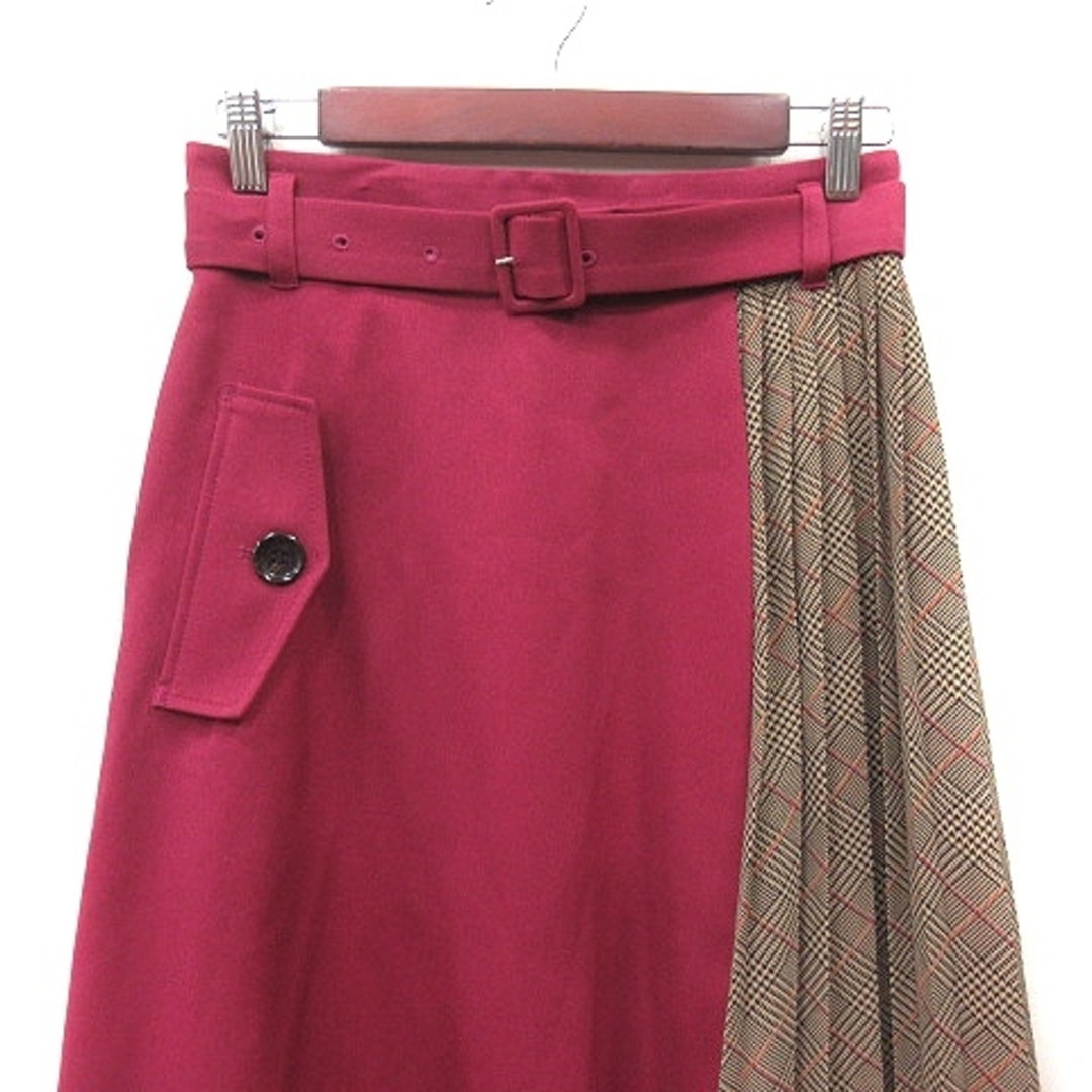 QUEENS COURT(クイーンズコート)のクイーンズコート フレアスカート ロング グレンチェック 2 マルチカラー レディースのスカート(ロングスカート)の商品写真